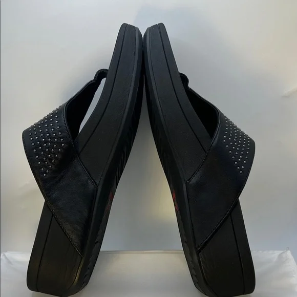 Vionic Black Studded Wedge Sandals-Women's-Size 9-Casual-Comfy-Vacation-Adjust - Picture 9 of 16